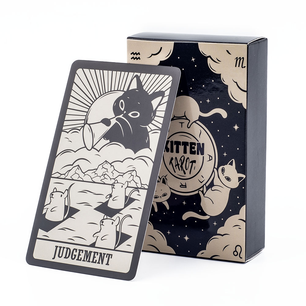 Tarot Deck With Guidebook - Baralho de tarô gatinho 78 peças,