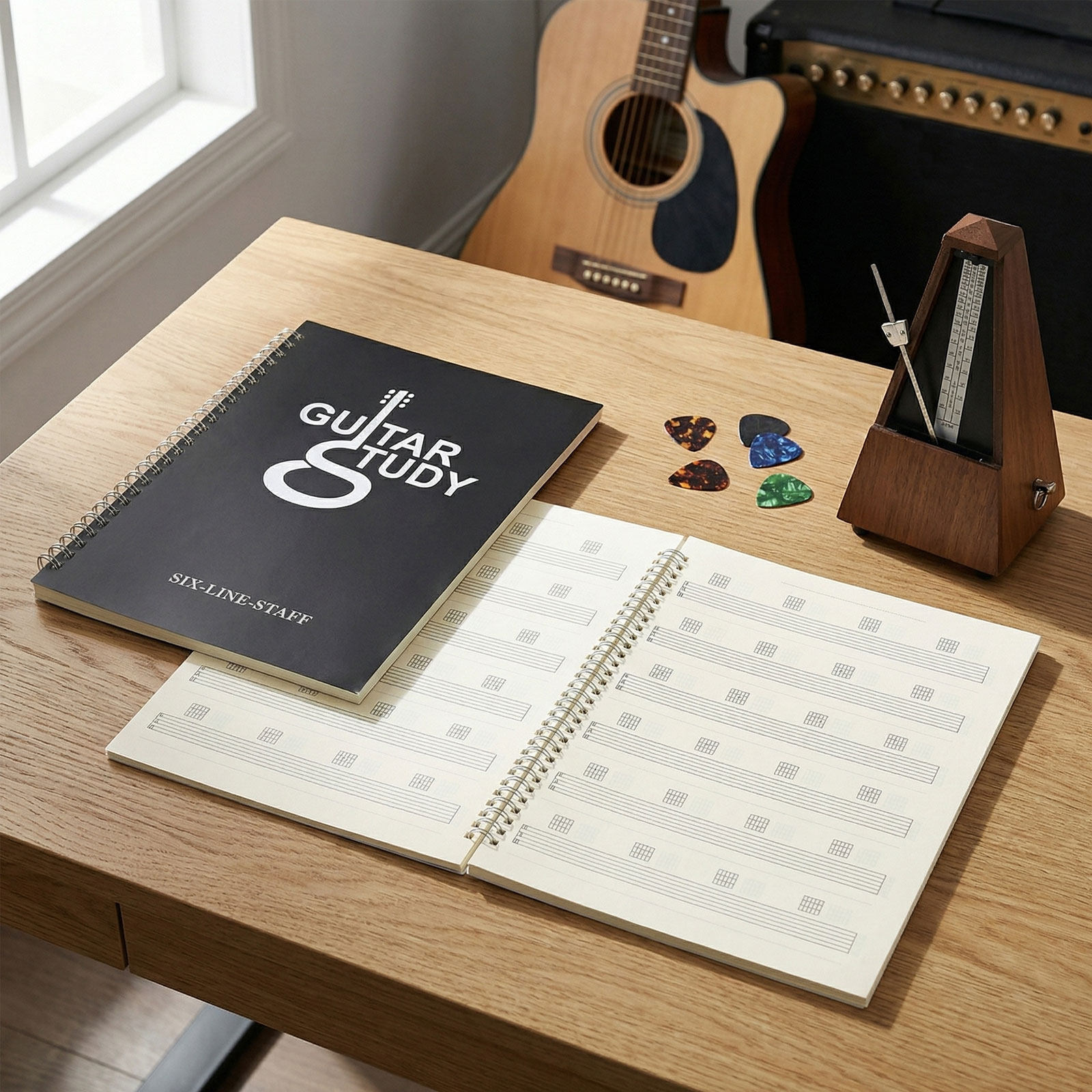 Blank Sheet Music Notebook - 2 unidades de caderno de partituras