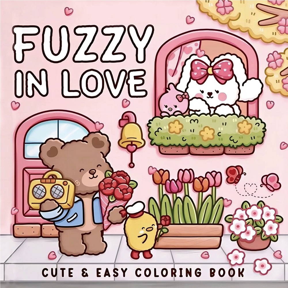 Adult Coloring Book Stress Relief - FUZZY IN LOVE Livro para colorir