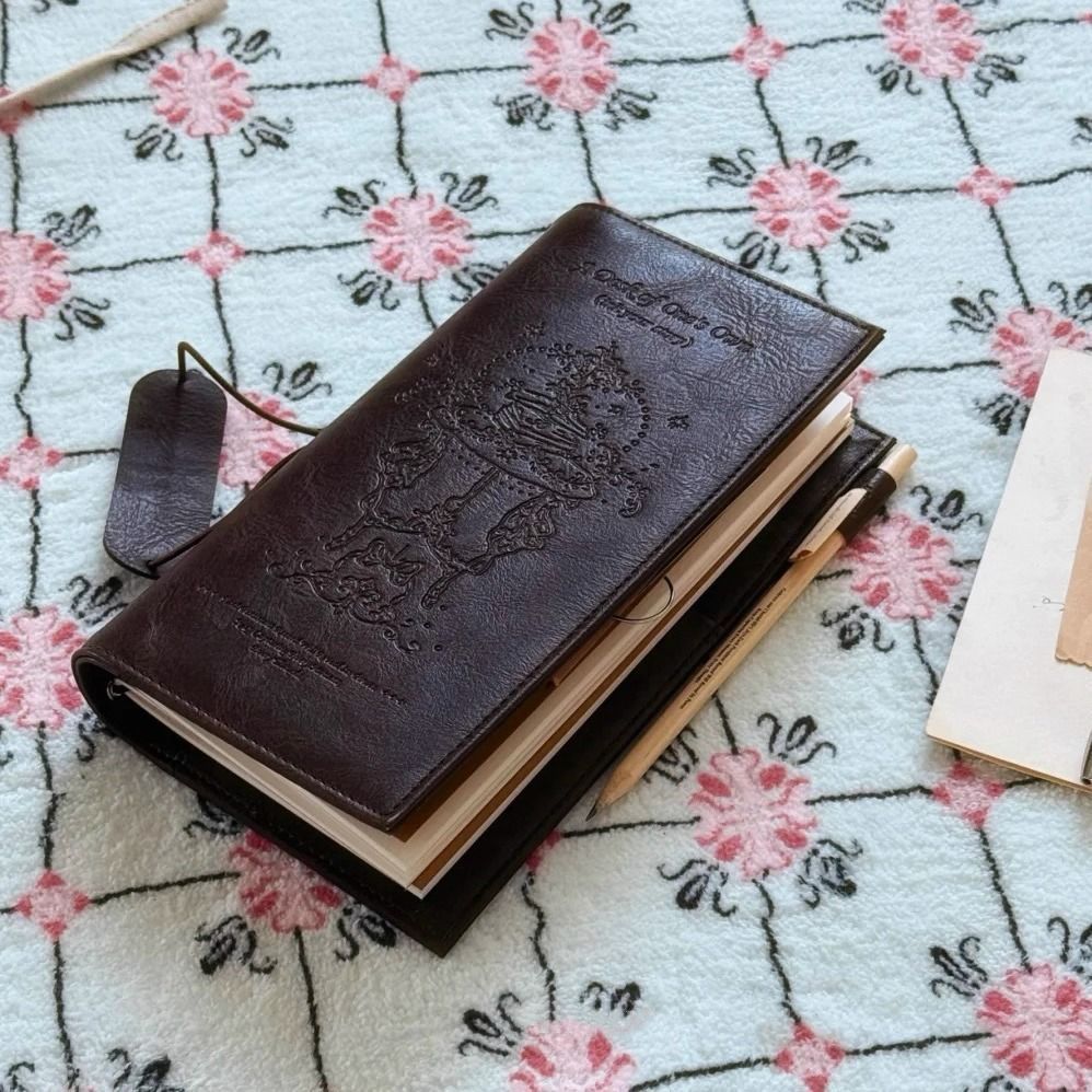 Vintage Leather Journal Notebook - Caderno vintage preto de couro pu,