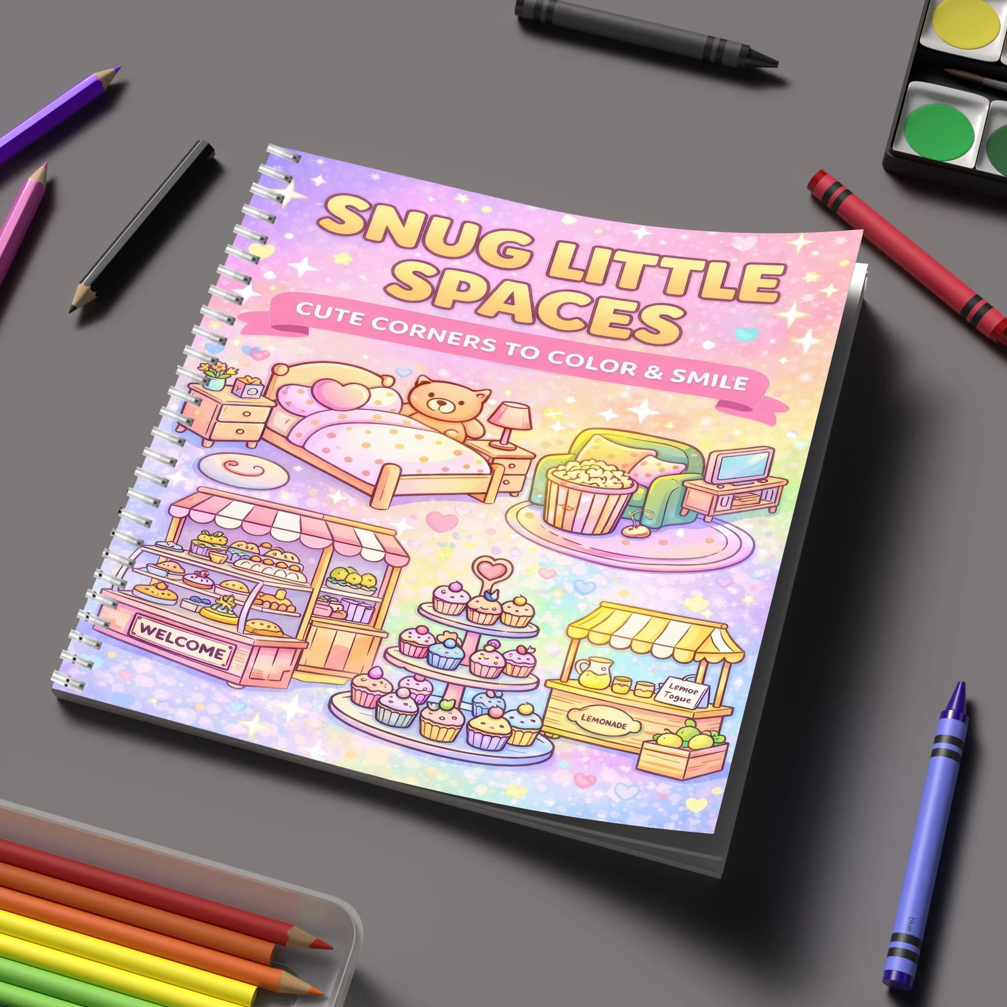 Adult Coloring Book Stress Relief - Livro de Colorir Espaços Pequenos para