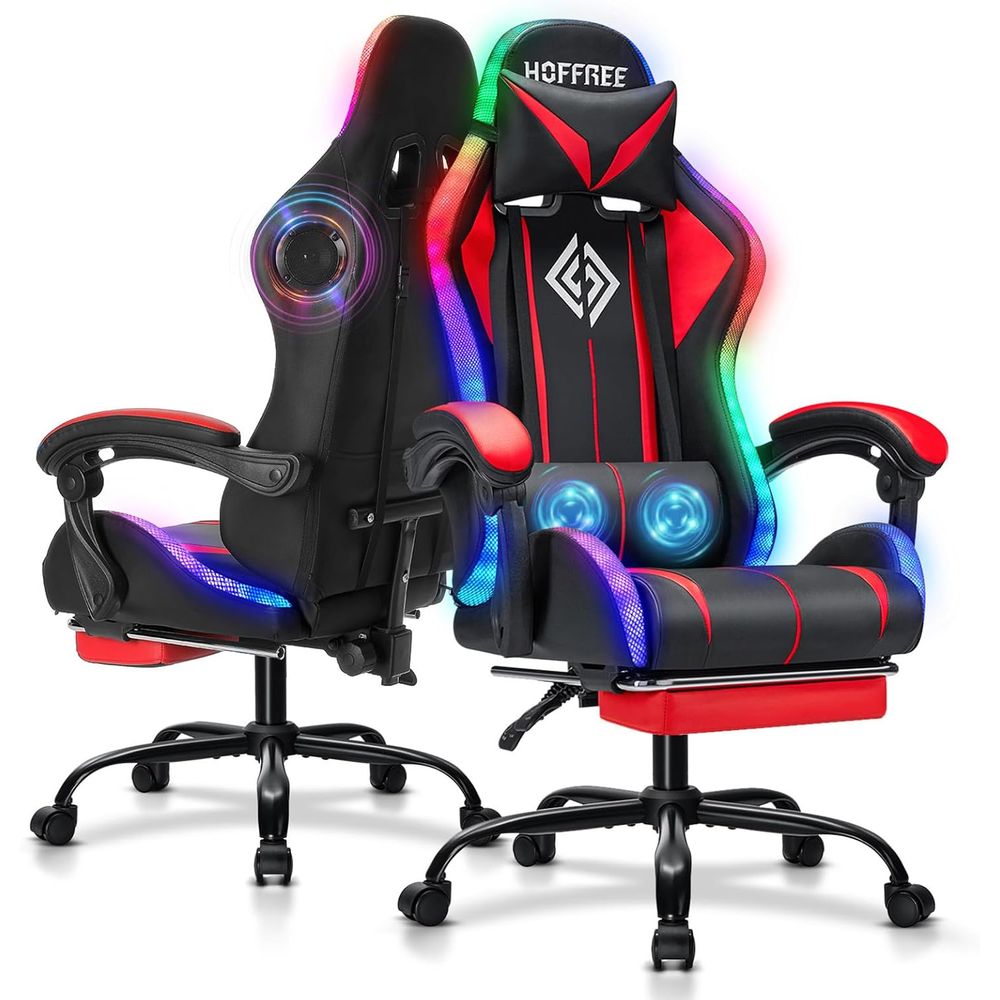 Music - Cadeira Gamer RGB com Alto-falantes Bluetooth
