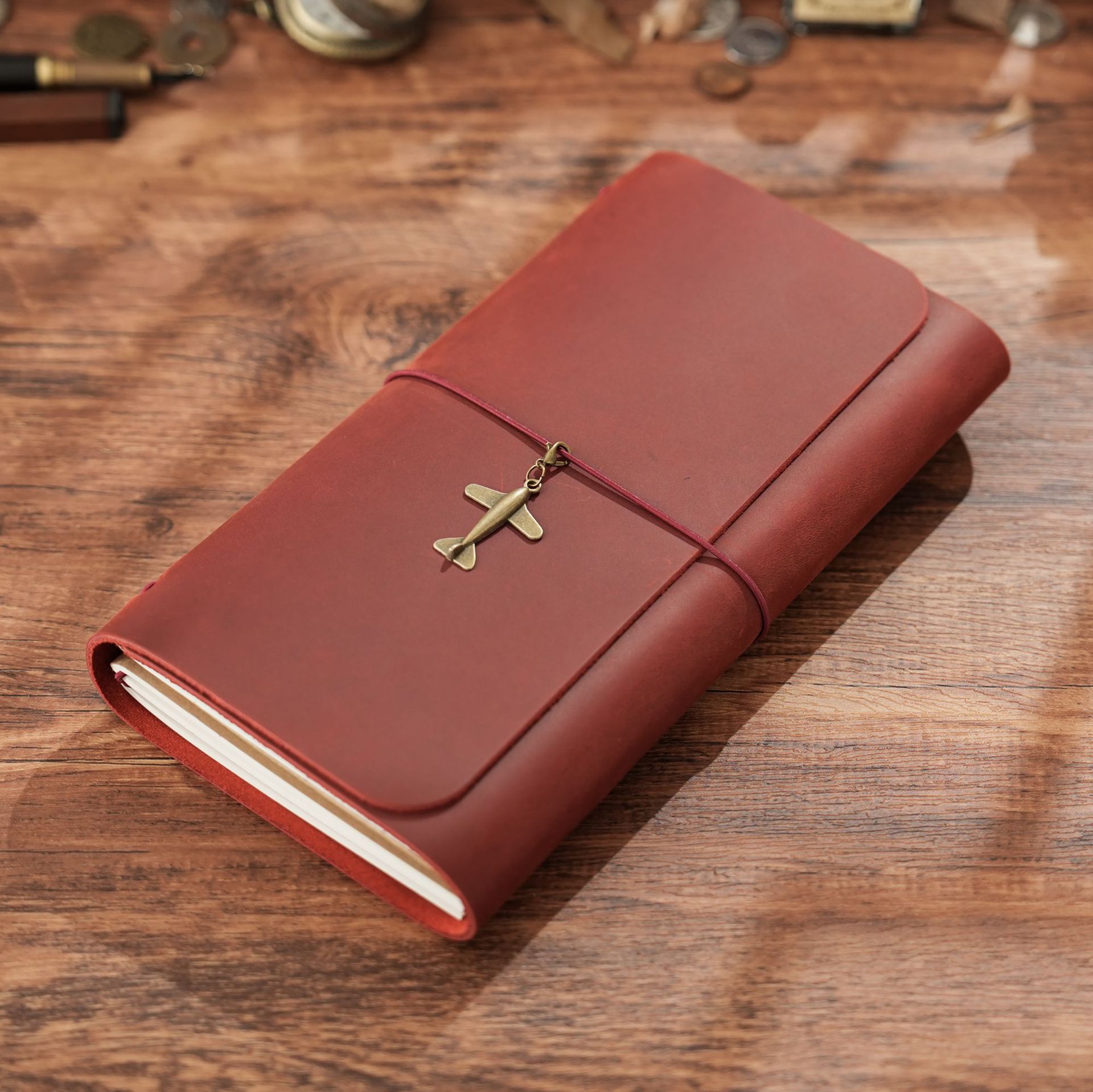 Vintage Leather Journal Notebook - Novo Lançamento Caderno de Viagem Triplo