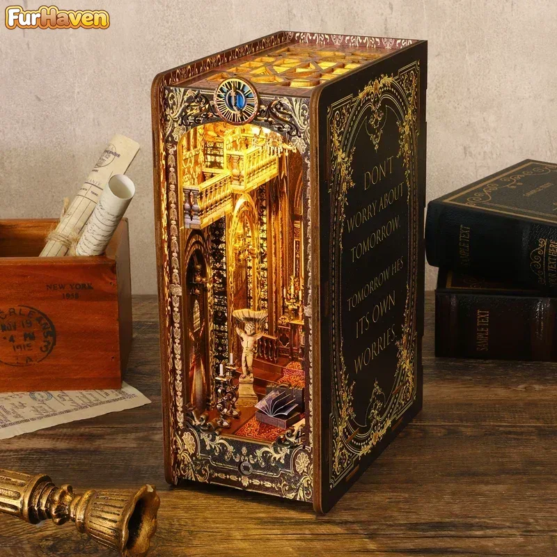 Diy Wooden Book Nook Kit Shelf Insert - Kits DIY de Inserções de Estante