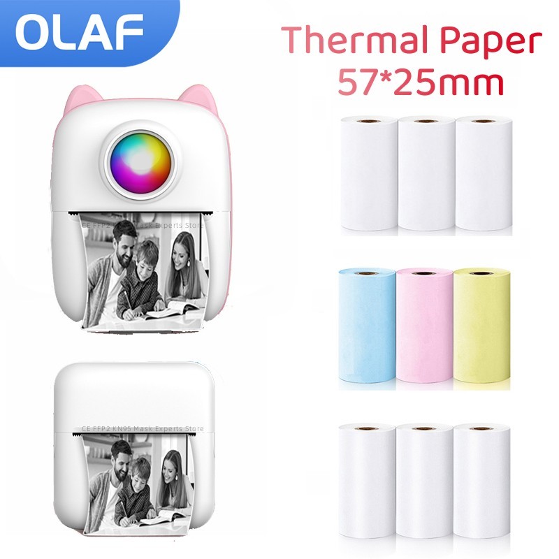 Mini Pocket Thermal Printer Paper Roll - Rolo de papel térmico autoadesivo de