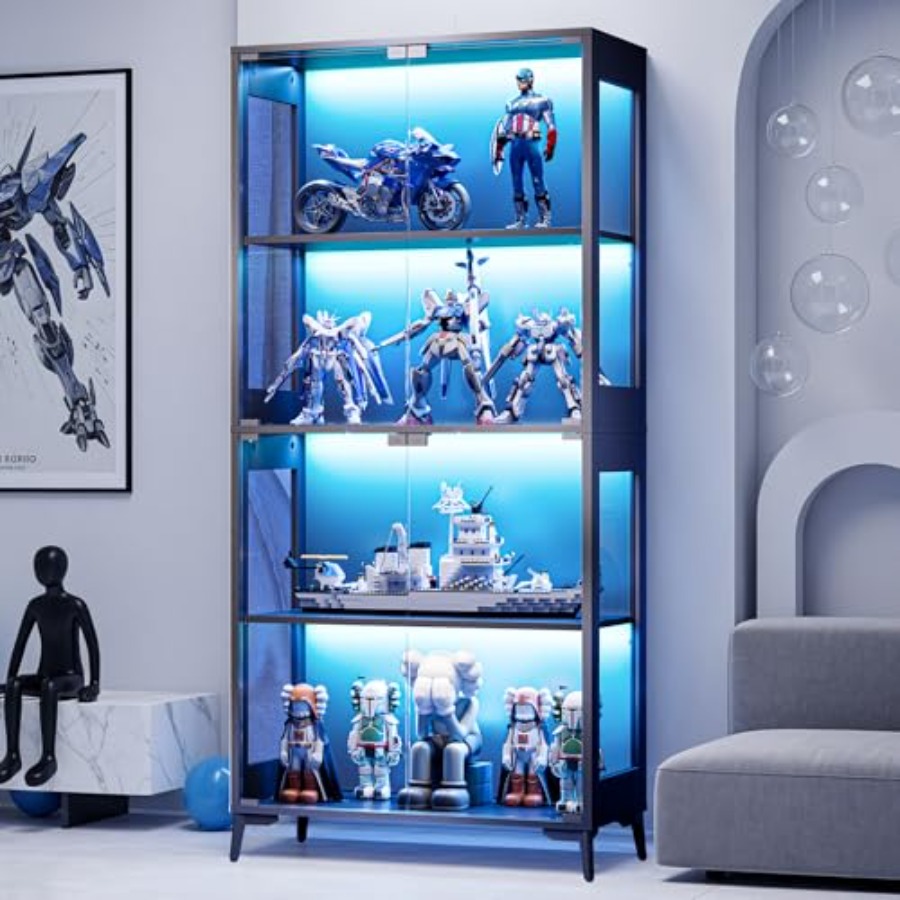 Books - Vitrine de vidro com portas para