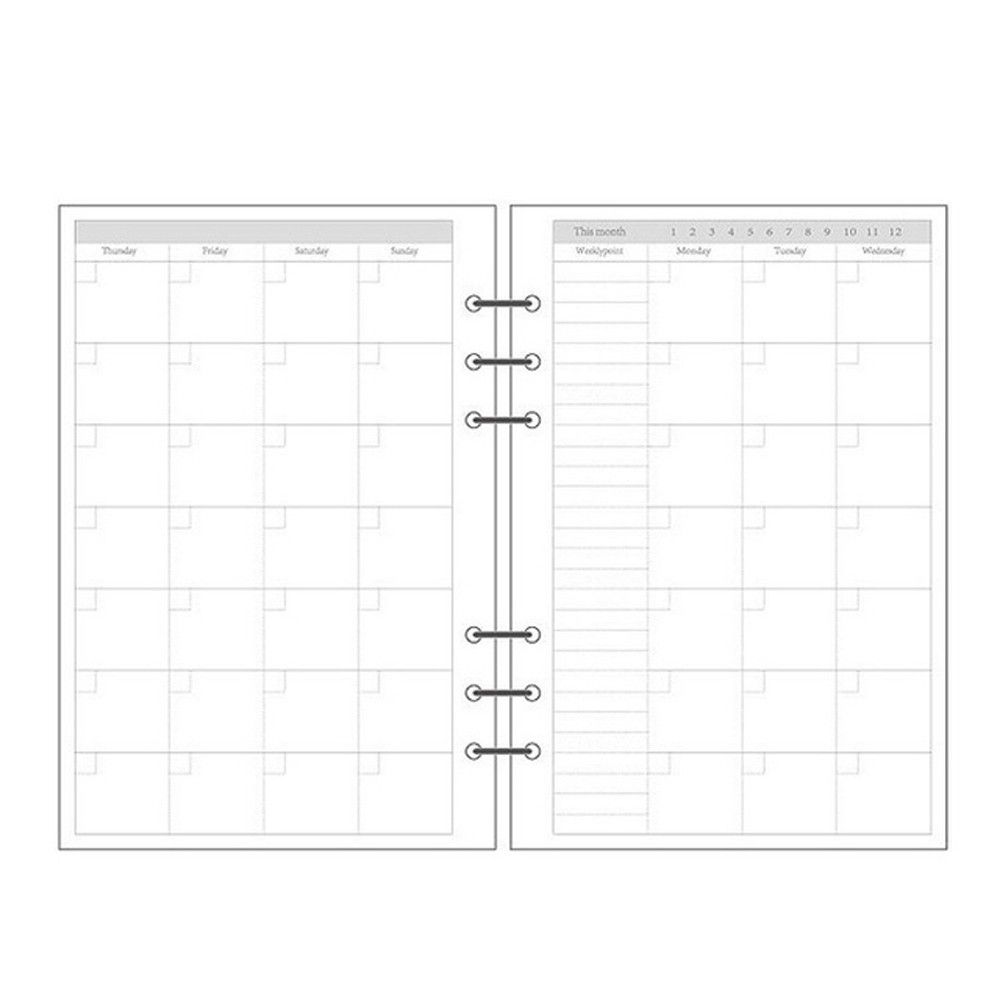 A5 Spiral Dotted Grid Notebook - Planejador Diário em Quadriculado com 45