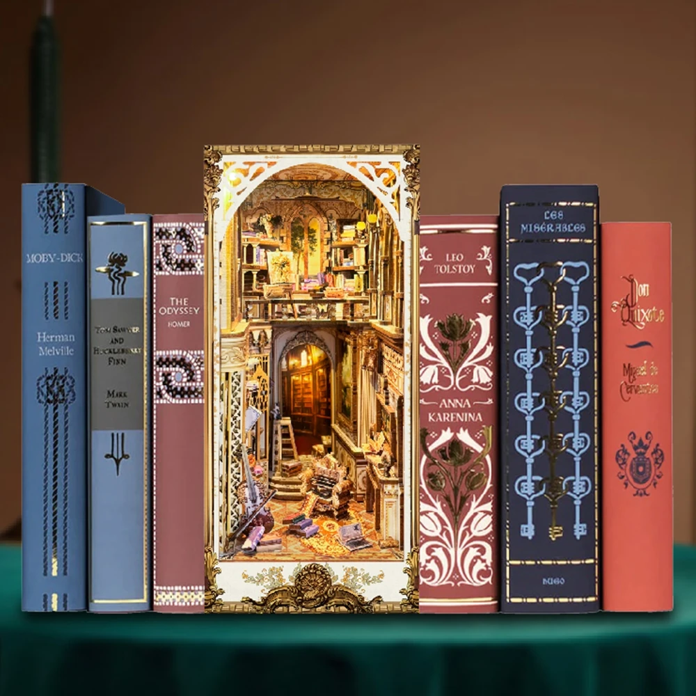 Handmade Madeira Bookend para  - Diy Wooden Book Nook Kit Shelf Insert avaliação e preço
