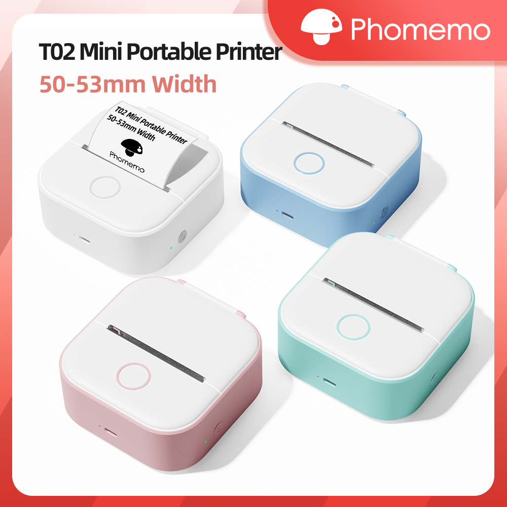 Phomemo-T02 Impressora térmica - Mini Pocket Thermal Printer Paper Roll avaliação e preço