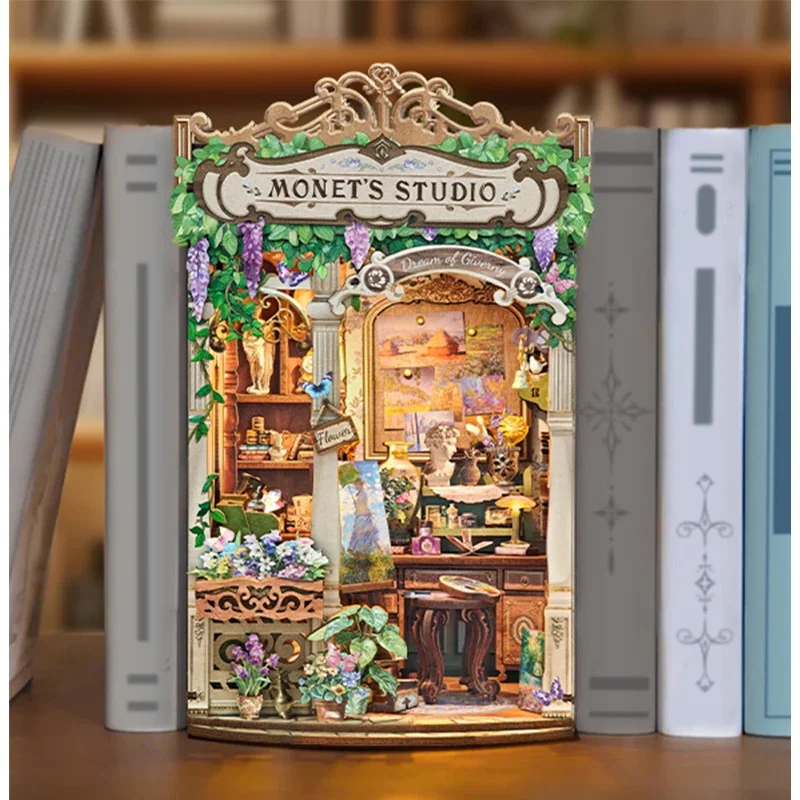 Kit de Modelo DIY de Estante d - Diy Wooden Book Nook Kit Shelf Insert avaliação e preço