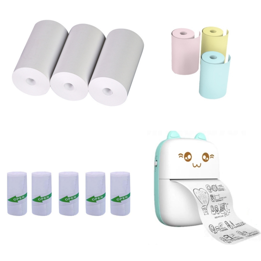 57x25mm papel térmico adesivo  - Mini Pocket Thermal Printer Paper Roll avaliação e preço