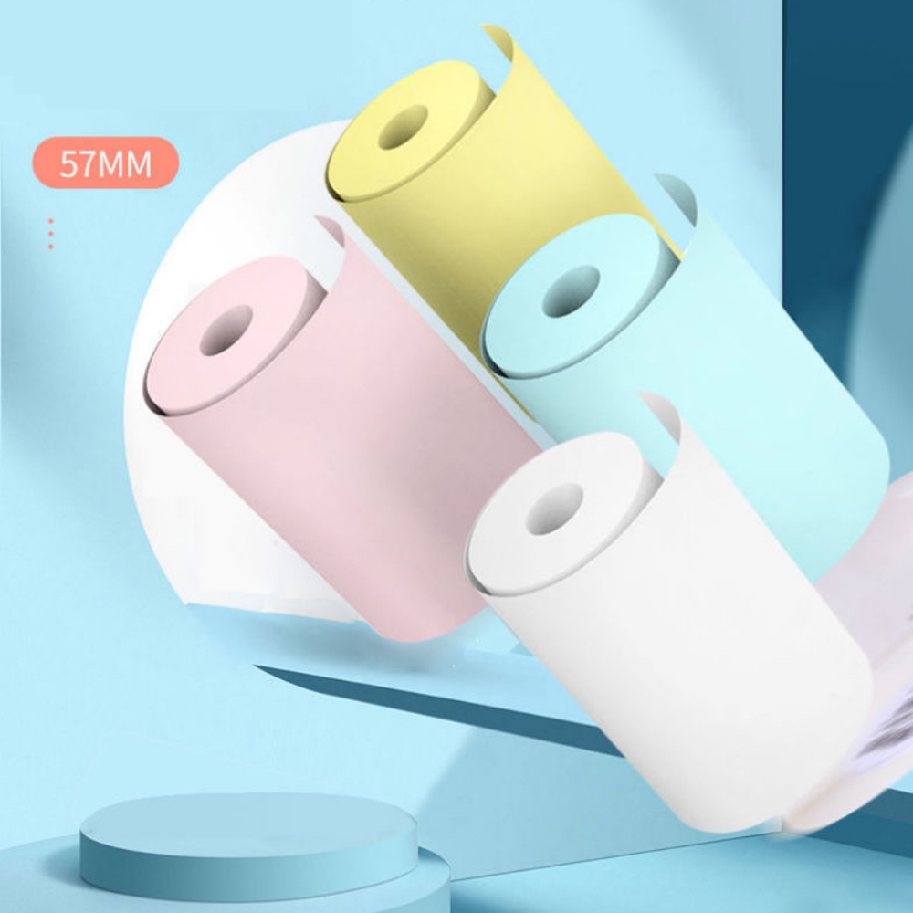 57x25mm papel térmico adesivo  - Mini Pocket Thermal Printer Paper Roll avaliação e preço