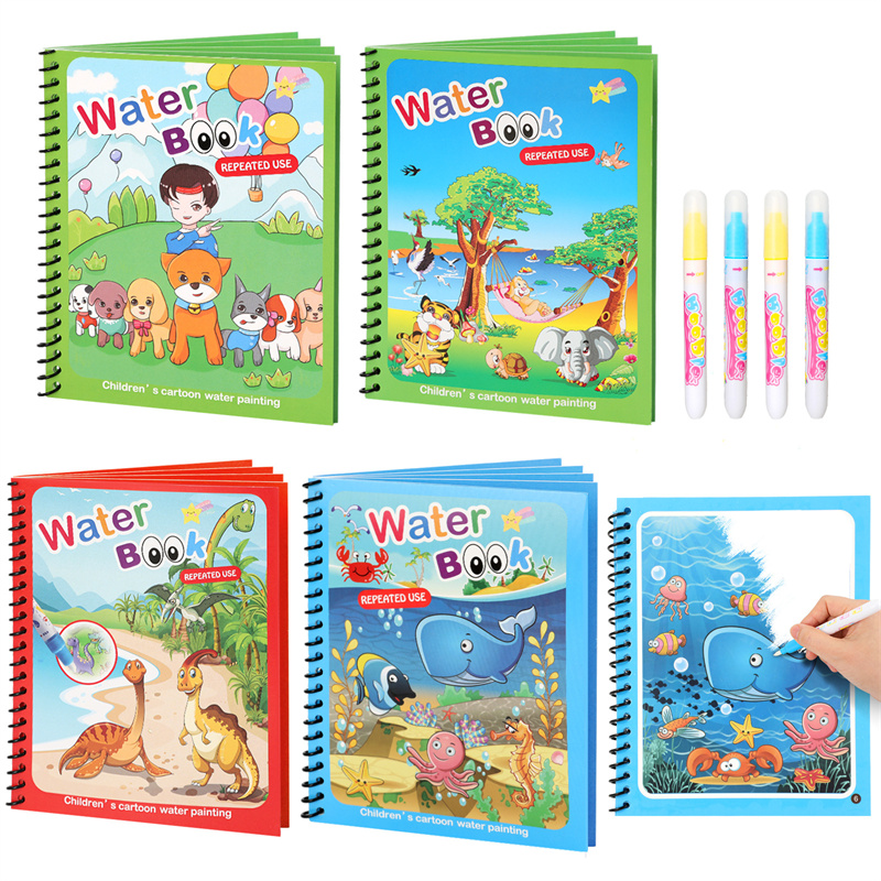 Montessori brinquedos reutiliz - Reusable Water Magic Coloring Book avaliação e preço