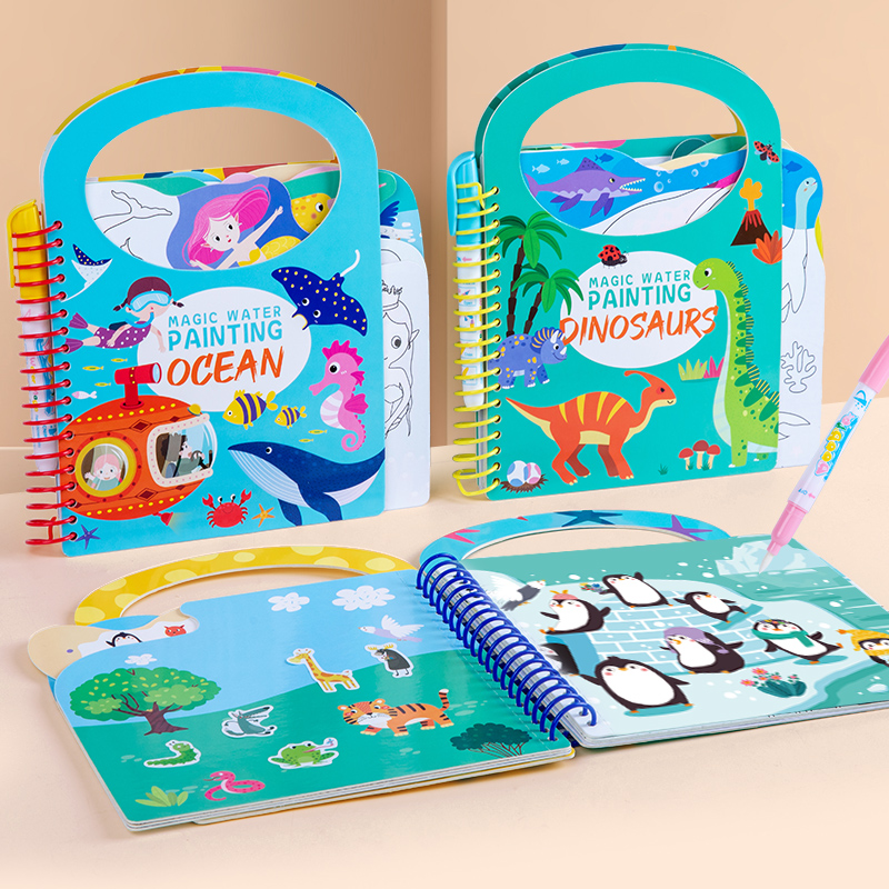 Livro mágico de desenho de águ - Reusable Water Magic Coloring Book avaliação e preço