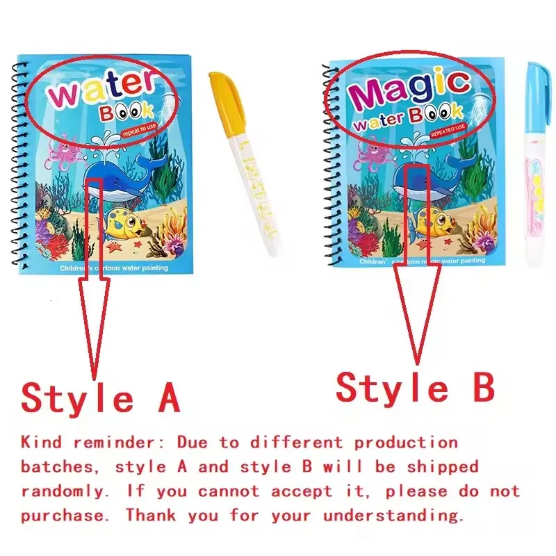 1 livro + 1 caneta reutilizáve - Reusable Water Magic Coloring Book avaliação e preço