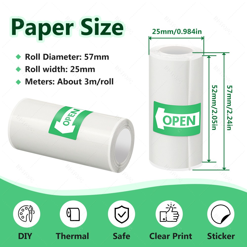 Papel adesivo imprimível 3 ~ 1 - Mini Pocket Thermal Printer Paper Roll avaliação e preço